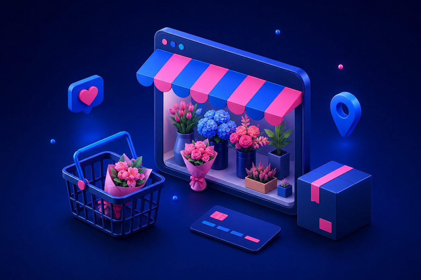 A florist's site: between showcase and shop