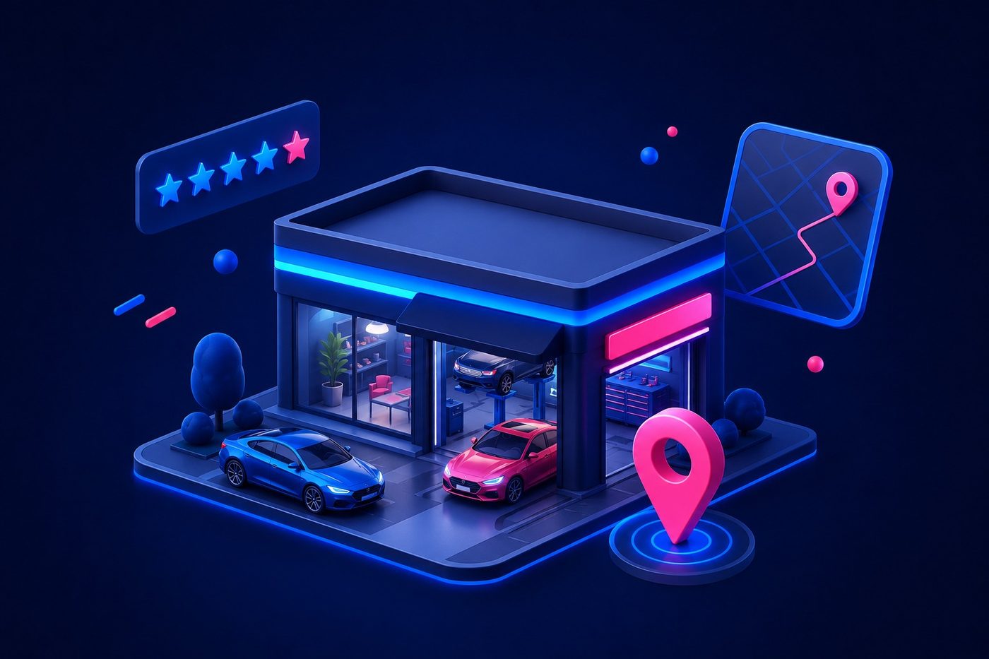 The website of an auto repair shop that fills the workshop